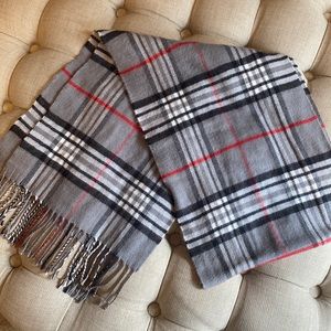 Unisex Plaid Fringe Winter Scarf